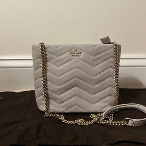 Kate Spade Crossbody Quilted Bag Gray convertible to shoulder bag